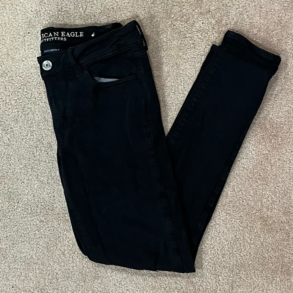 American Eagle Black Mid-Rise Jeggings